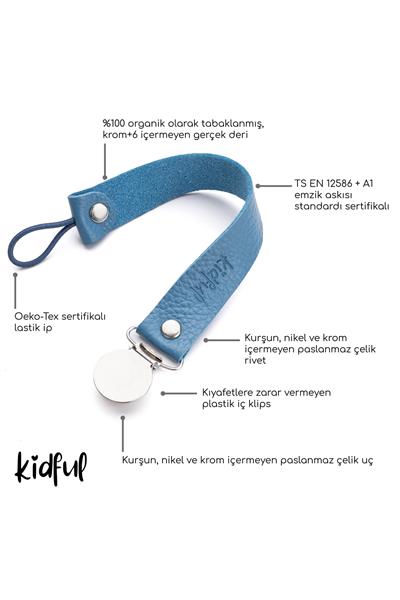 Kidful Bitkisel Boyalı Emzik Askısı Denim