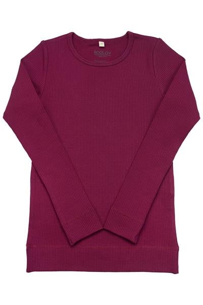 KOALAV - KENDİNDEN FİTİLLİ, UZUN KOLLU ALT ÜST TAKIM Plum