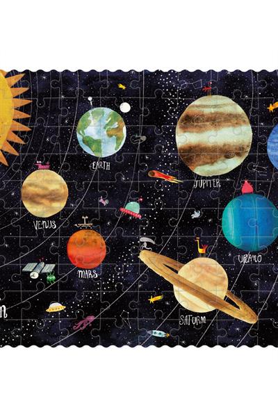 LONDJI Lonji Pocket Puzzle - Discover the Planets -100 pcs Çok Renkli