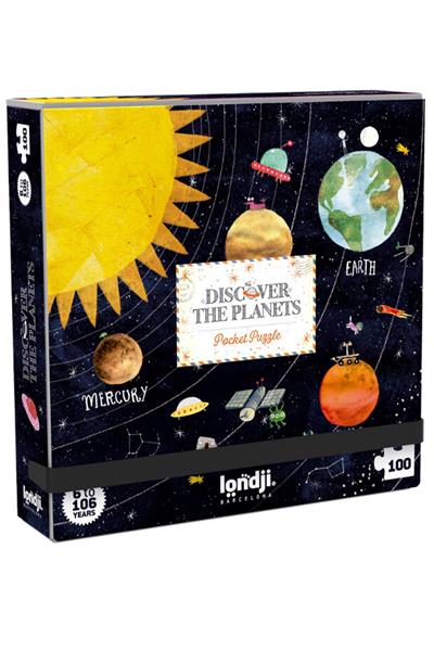 LONDJI Lonji Pocket Puzzle - Discover the Planets -100 pcs Çok Renkli