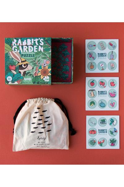 LONDJI Lonji Puzzle- Rabbits Garden Çok Renkli