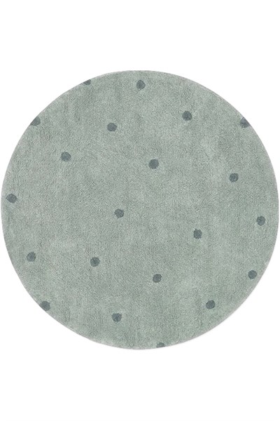 Lorena Canals / Halı, Round Dot Blue Sage Mavi
