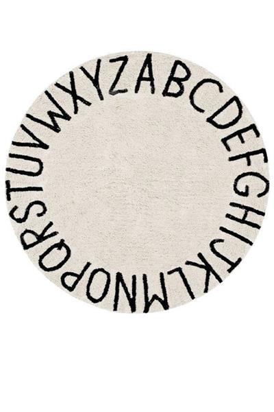 Lorena Canals /Halı, Round ABC Natural Beyaz