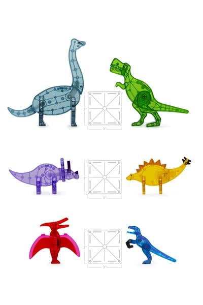 MagnaTiles - Dinozor Dünyası - 50 Parça - XL Çok Renkli