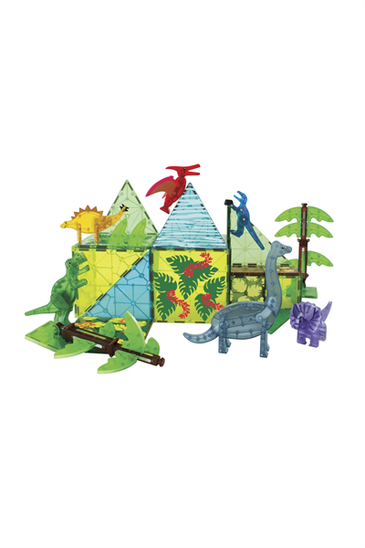 MagnaTiles - Dinozor Dünyası - 50 Parça - XL Çok Renkli
