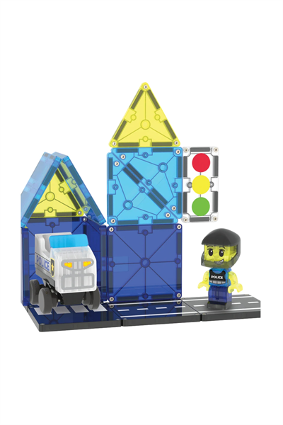 MAGNATILES® - Police Patrol - 20 Parça Çok Renkli