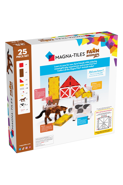 MagnaTiles - Çiftlik Hayvanları - 25 Parça Çok Renkli