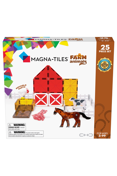 MagnaTiles - Çiftlik Hayvanları - 25 Parça Çok Renkli