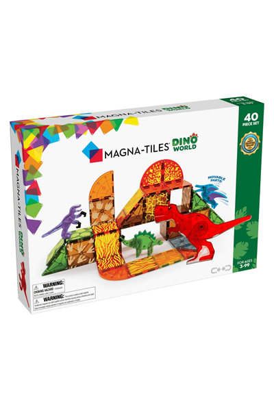 MagnaTiles - Dinozor Dünyası - 40 Parça Çok Renkli
