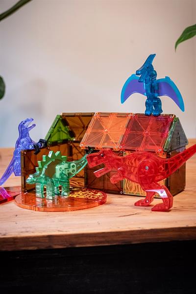 MagnaTiles - Dinozor Dünyası - 40 Parça Çok Renkli