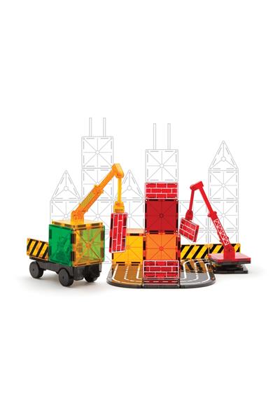 MagnaTiles - İnşaat - 32 Parça Çok Renkli