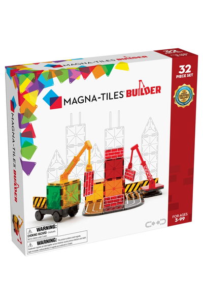 MagnaTiles - İnşaat - 32 Parça Çok Renkli
