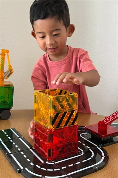 MagnaTiles - İnşaat - 32 Parça Çok Renkli