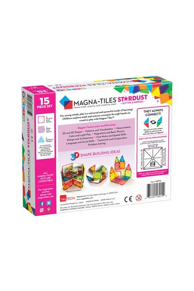 MagnaTiles - Parıltılı & Aynalı - 15 Parça Çok Renkli