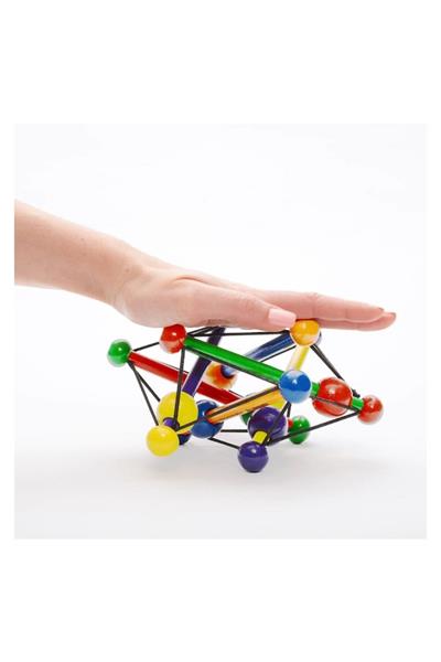Manhattan Toy Skwish Ahşap Çıngıraklı Diş Kaşıyıcı - Siyah Çok Renkli