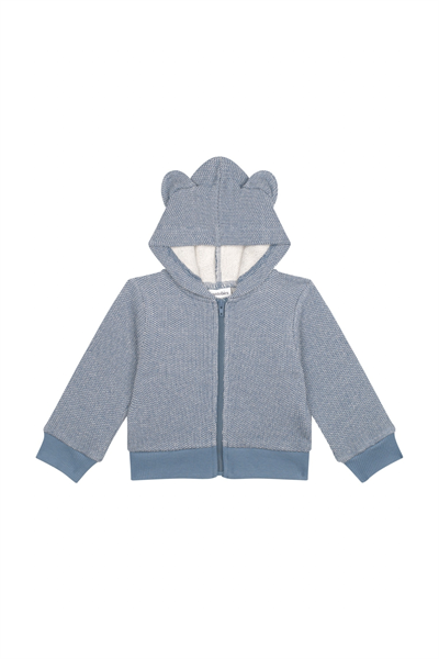 Antebies / Mavi Futter Ayı Kulaklı Sweatshirt Pantolon Set Mavi