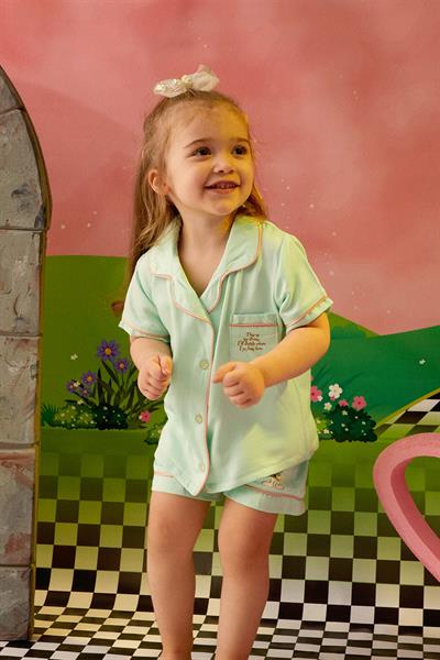 Maya Luca /Alice Desenli Mint Yeşili Pijama Takımı Çok Renkli