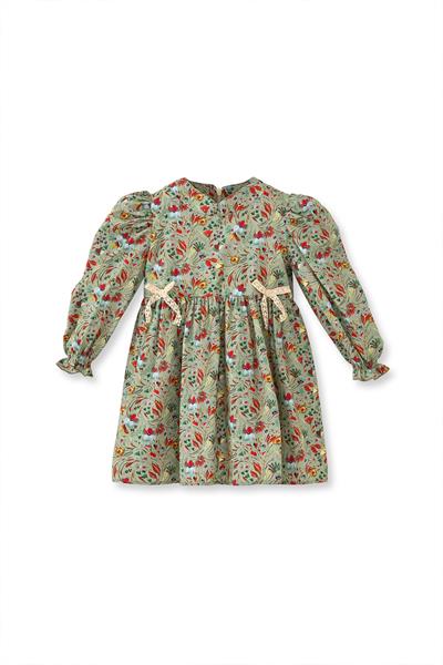 Maya Luca / Bow Long Sleeve Dress (Green) Çok Renkli