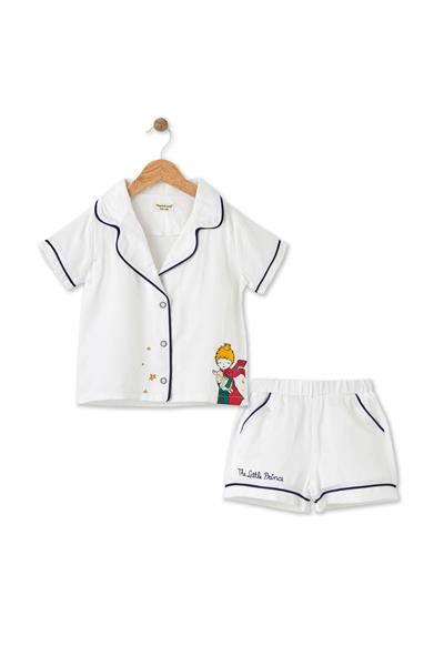 Maya Luca /Küçük Prens Desenli Beyaz Pijama Takımı Çok Renkli