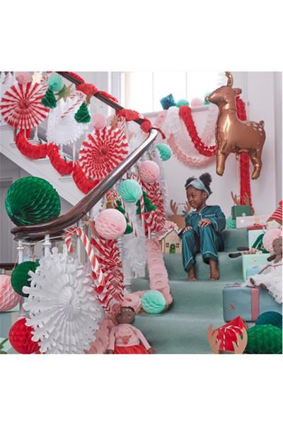 Meri Meri - 3 Festive Honeycomb Garlands - Festival Petekli Asılan Süsler - 3lü Çok Renkli