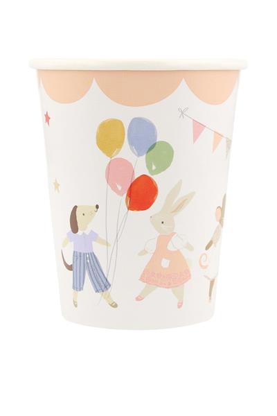 Meri Meri - Animal Friends Bardaklar - 8 Adet Çok Renkli