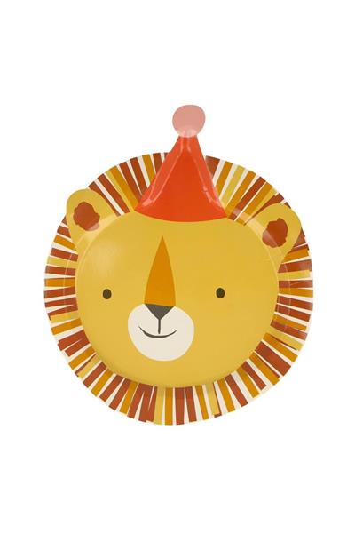 Meri Meri - Animal Parade Die Cut Plates - Hayvan geçit Töreni Tabaklar (8li) Çok Renkli
