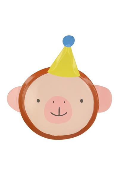 Meri Meri - Animal Parade Die Cut Plates - Hayvan geçit Töreni Tabaklar (8li) Çok Renkli