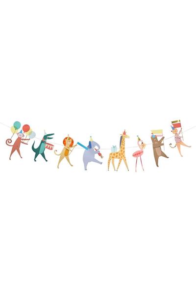 Meri Meri - Animal Parade Garland - Hayvan Geçit Töreni Asılan Süs Çok Renkli