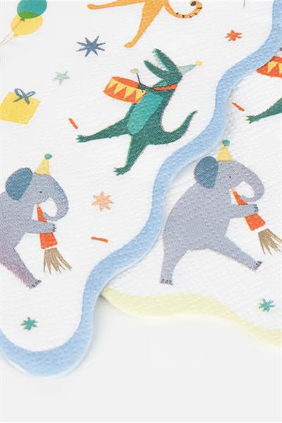 Meri Meri - Animal Parade Large Napkins - Hayvanlar Geçit Töreni Peçeteler (16lı) Çok Renkli