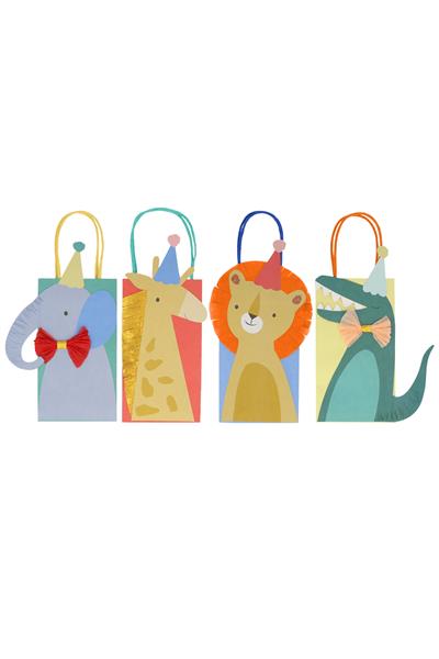 Meri Meri - Animal Parade Party Bags - Hayvanlar Geçit Töreni Parti Çantaları (8li) Çok Renkli