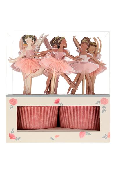 Meri Meri - Ballerina Cupcake Kit - Balerin Cupcake Seti - 24lü Çok Renkli
