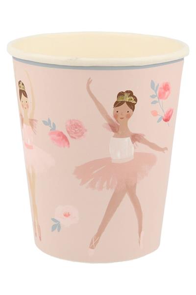 Meri Meri - Ballet Cups - Balerin Bardaklar - 8li Çok Renkli