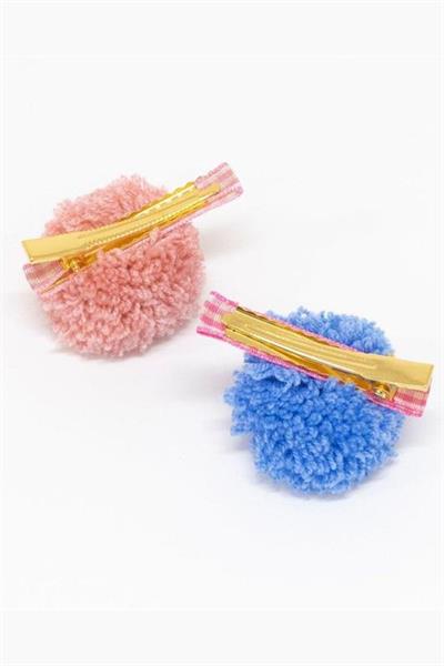 Meri Meri - Big Pom Pom Hair Clips - Ponponlu Büyük Tokalar Çok Renkli