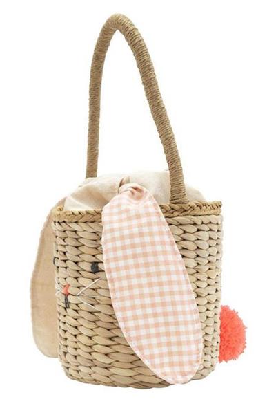 Meri Meri - Bunny Basket - Tavşan Hasır Çanta Çok Renkli