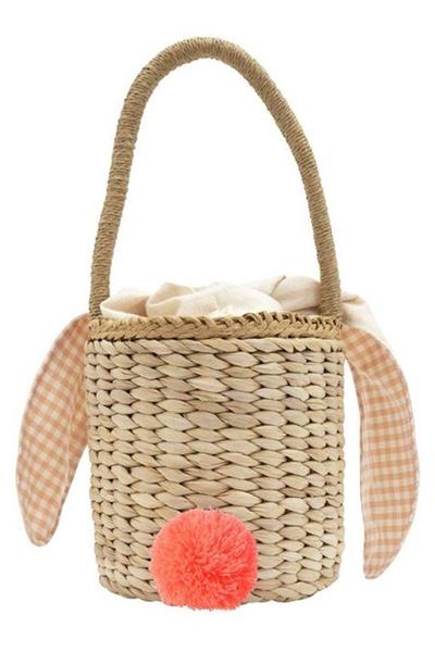 Meri Meri - Bunny Basket - Tavşan Hasır Çanta Çok Renkli