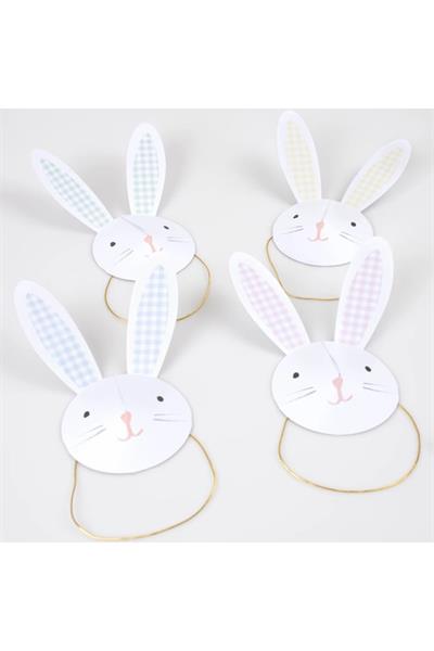 Meri Meri - Bunny Party Hats - Tavşan Parti Şapkaları (x6) Çok Renkli