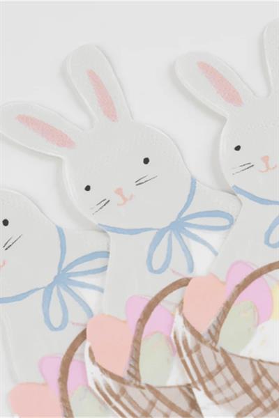Meri Meri - Bunny With Basket Napkins - Sepetli Tavşan Peçeteler - 16lı Çok Renkli