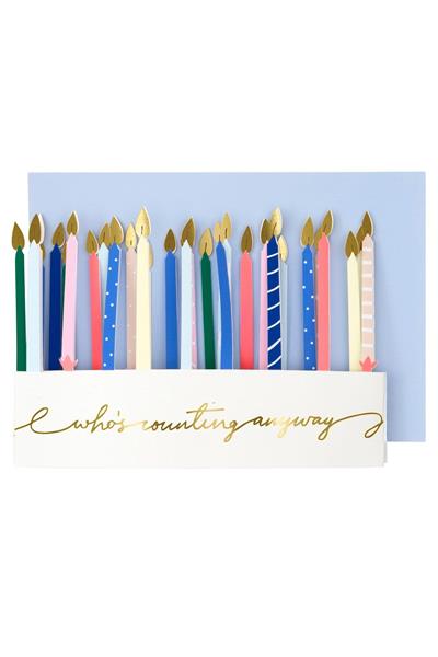 Meri Meri - Candle Card - Mum Tebrik Kartı Çok Renkli