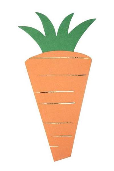 Meri Meri - Carrot Napkins - Havuç Peçete - 16lı Çok Renkli