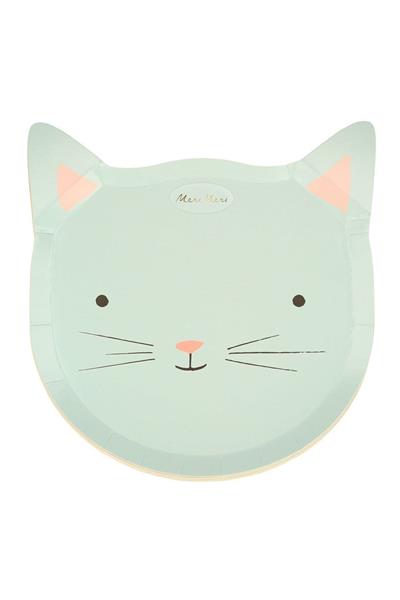 Meri Meri - Cat Plates - Kedi Tabaklar - 8li Çok Renkli