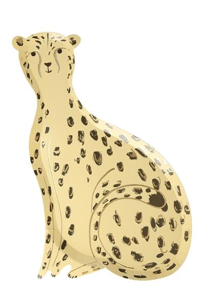 Meri Meri - Cheetah Plates - Çita Tabak - 8li Çok Renkli