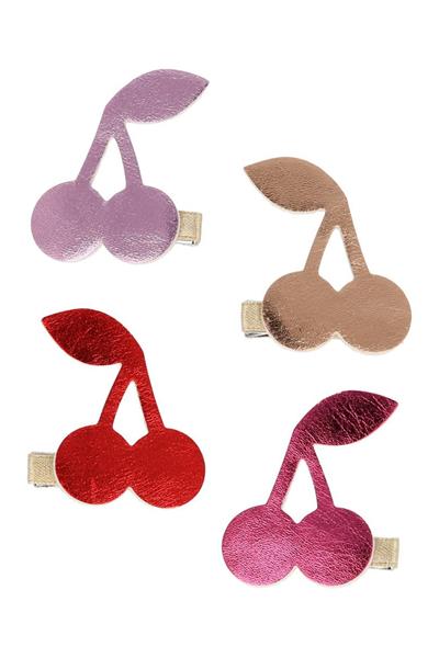 Meri Meri - Cherry Hair Clips - Kiraz Tokalar - 4lü Çok Renkli