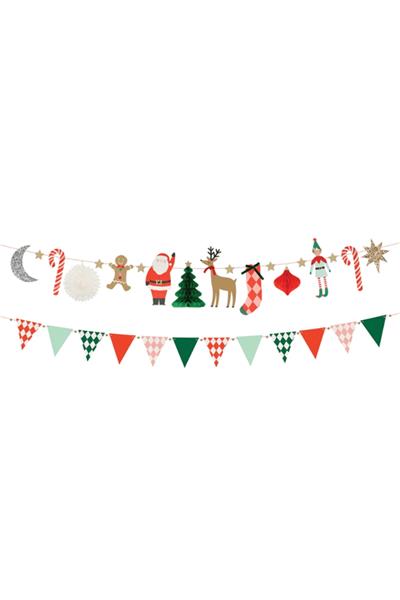 Meri Meri - Christmas Characters Garland - Yeni Yıl Karakterler Asılan Süs Çok Renkli