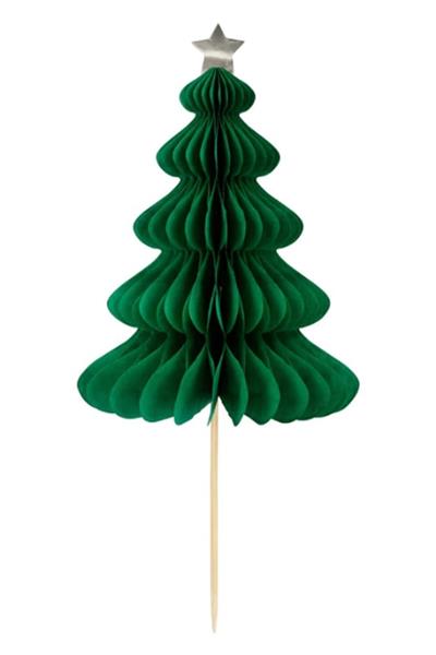 Meri Meri - Christmas Honeycomb Cake Topper Set - Petekli Yeni Yıl Pasta Süsü Seti - 10 parça Çok Renkli