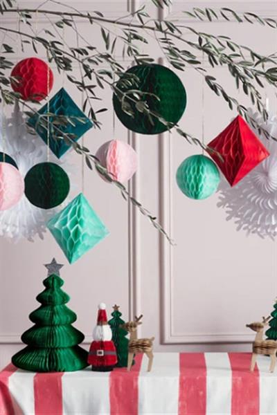 Meri Meri - Christmas Honeycomb Decoration Kit - Yeni Yıl Petekli Dekor Kiti Çok Renkli