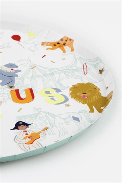 Meri Meri - Circus Dinner Plates - Sirk Tabaklar (L) (x8) Çok Renkli