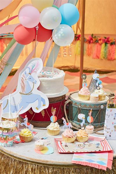 Meri Meri - Circus Parade Cupcake Kit - Sirk Cupcake Kit - 24lü Çok Renkli