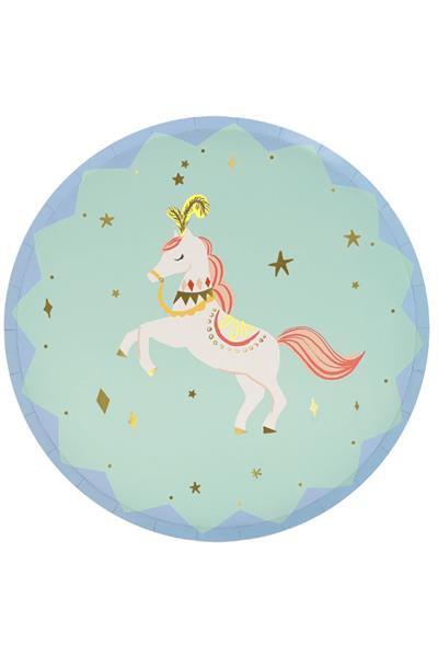 Meri Meri - Circus Side Plates - Sirk Tabaklar (M) (x8) Çok Renkli