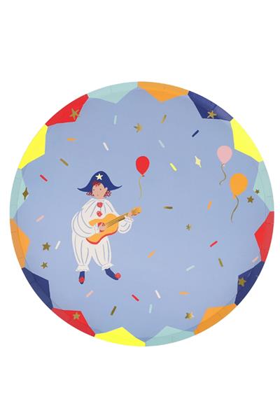 Meri Meri - Circus Side Plates - Sirk Tabaklar (M) (x8) Çok Renkli