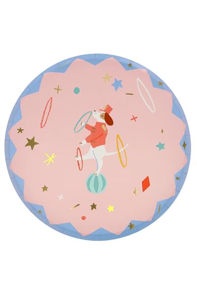 Meri Meri - Circus Side Plates - Sirk Tabaklar (M) (x8) Çok Renkli